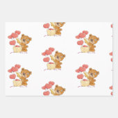 Niedliches Teddybär Wrapping Paper Flat Sheet Set Geschenkpapier Set (Vorderseite 2)