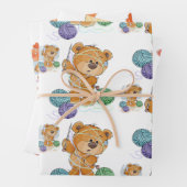 Niedliches Teddybär Wrapping Paper Flat Sheet Set Geschenkpapier Set (Beispiel)