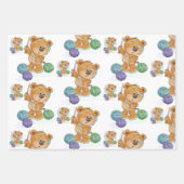 Niedliches Teddybär Wrapping Paper Flat Sheet Set Geschenkpapier Set (Vorderseite)