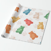 Niedliches Teddybärmuster - farbenfroh Geschenkpapier (Ungerollt)
