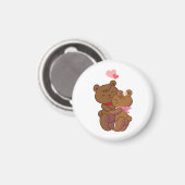 Niedliches Teddybärpaar gedruckt Magnet (Vorderseite/Rückseite)