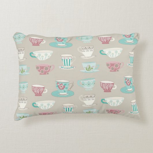 "Niedliches Tee-Party" ACCENT PILLOW Zierkissen (Vorderseite)