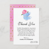 Niedliches Tee-Party-Brautparty Dankeskarte (Vorne/Hinten)
