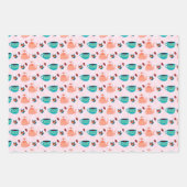 niedliches Tee-Party Geschenkpapier Set (Vorderseite 3)