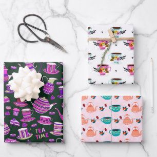 niedliches Tee-Party Geschenkpapier Set