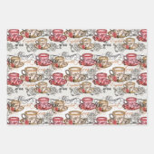 niedliches Tee-Party Geschenkpapier Set (Vorderseite 2)