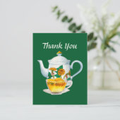 Niedliches Teehaus danke Postkarte (Stehend Vorderseite)