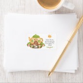 Niedliches Teekessel Haus mit Katzen, Rücksendeadr Adressaufkleber (Insitu)