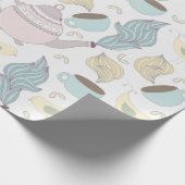 niedliches Teekonzept Geschenkpapier (Ecke)