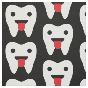 Niedliches Teeth Hearts Muster Stoff