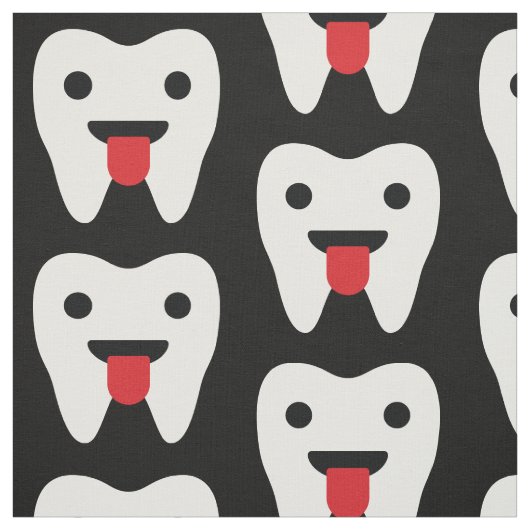 Niedliches Teeth Hearts Muster Stoff (Muster)