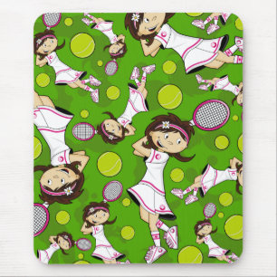 Niedliches Tennis-Mädchen Mousepad