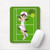 Niedliches Tennis-Mädchen Mousepad (Mit Mouse)
