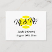 Niedliches Tennis-Thema Hochzeitskartentabelle Begleitkarte (Vorderseite)