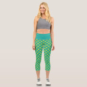 Niedliches Tennisball-Muster Capri Leggings (Vorderseite)