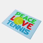 Niedliches Tennisblau Fußmatte (Schrägansicht)