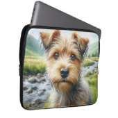 Niedliches Terrier in Wasserfarbe Laptopschutzhülle (Vorne Rechts)