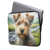 Niedliches Terrier in Wasserfarbe Laptopschutzhülle (Vorderseite Links)