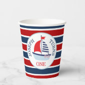 Niedliches Thema für Segelboote Pappbecher (Vorderseite)