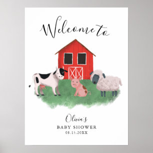Niedliches Thema Kinderdusche Begrüßungszeichen Poster