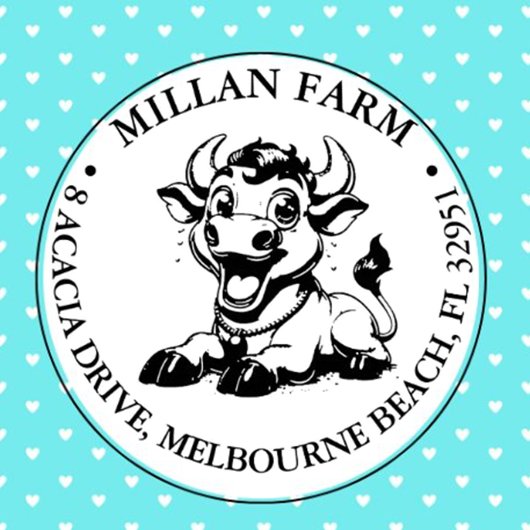 Niedliches Thema Kuh Permastempel