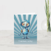 Niedliches Thema Robot Geburtstag Vielen Dank Dankeskarte (Vorderseite)