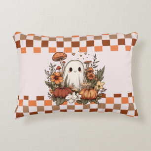 Niedliches Thesscore Ghost Halloween Checkerboard Dekokissen