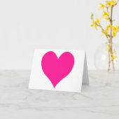 Niedliches tiefrosa Herz Karte (Gelbe Blume)