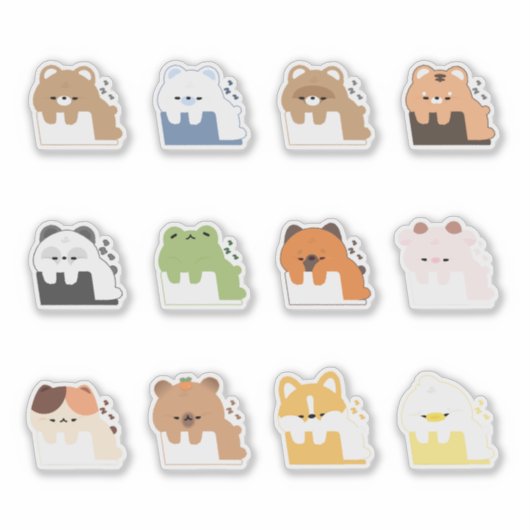 Niedliches Tier Aufkleber (Vorderseite)
