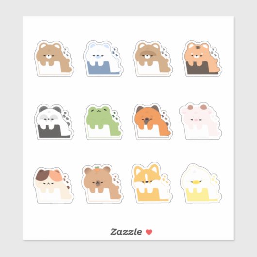 Niedliches Tier Aufkleber (Blatt)