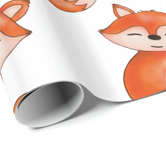 Niedliches Tier BabyFox | Wald Geschenkpapier (Rolleneckpunkt)