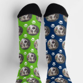 Niedliches Tier Foto 2 Farbe Sportsgrün blau Socken (Oben)
