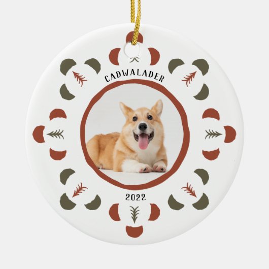 Niedliches Tier Foto Chili Roter Moss Grün Keramik Ornament (Vorne)