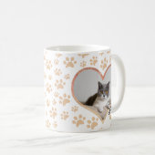 Niedliches Tier Katze Foto Herzstück Glitzer Muste Kaffeetasse (VorderseiteRechts)