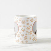 Niedliches Tier Katze Foto Herzstück Glitzer Muste Kaffeetasse (Mittel)