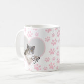 Niedliches Tier Katze Foto Herzstück Glitzer Muste Kaffeetasse (Vorderseite Links)