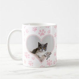 Niedliches Tier Katze Foto Herzstück Glitzer Muste Kaffeetasse