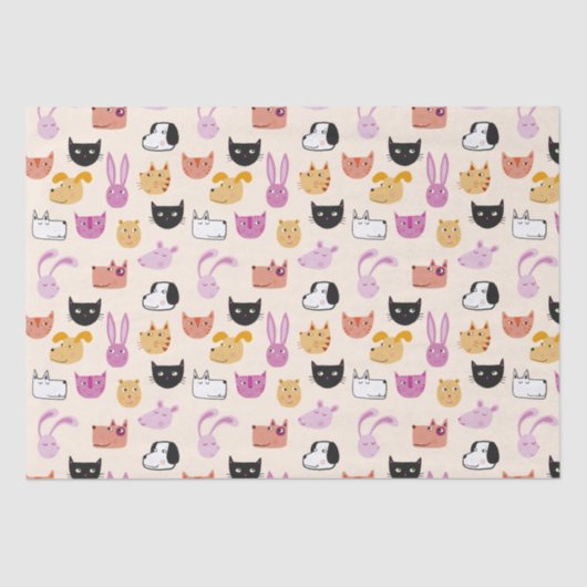 Niedliches Tier Seidenpapier (Vorderseite)