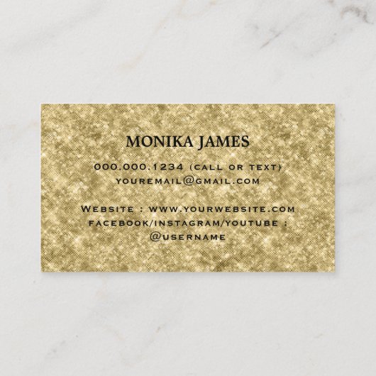 Niedliches Tier Sitzen Hundepaws Logo Gold Glitzer Visitenkarte (Rückseite)