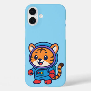 Niedliches Tiger Astronaut-Telefon-Gehäuse für all iPhone 16 Plus Hülle