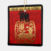 Niedliches Tiger Chinesisches Jahr Zodiac Birthday Keramikornament (Links)