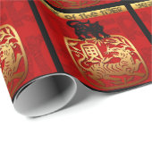 Niedliches Tiger Chinesisches Jahr Zodiac Geburtst Geschenkpapier (Rolleneckpunkt)