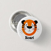 Niedliches Tiger Face Roar Art Button (Vorne & Hinten)