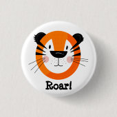 Niedliches Tiger Face Roar Art Button (Vorderseite)