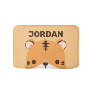 Niedliches Tiger mit Personalisiertem Namen Badematte