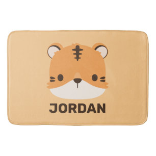 Niedliches Tiger mit Personalisiertem Namen Badematte