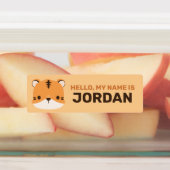 Niedliches Tiger mit Personalisiertem Namen Etiketten (Befestigt)