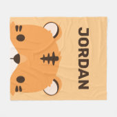 Niedliches Tiger mit Personalisiertem Namen Fleecedecke (Vorderseite (Horizontal))