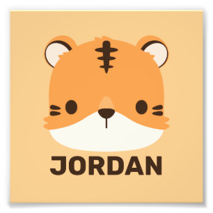 Niedliches Tiger mit Personalisiertem Namen Fotodruck