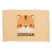 Niedliches Tiger mit Personalisiertem Namen Kissenbezug (Vorderseite)